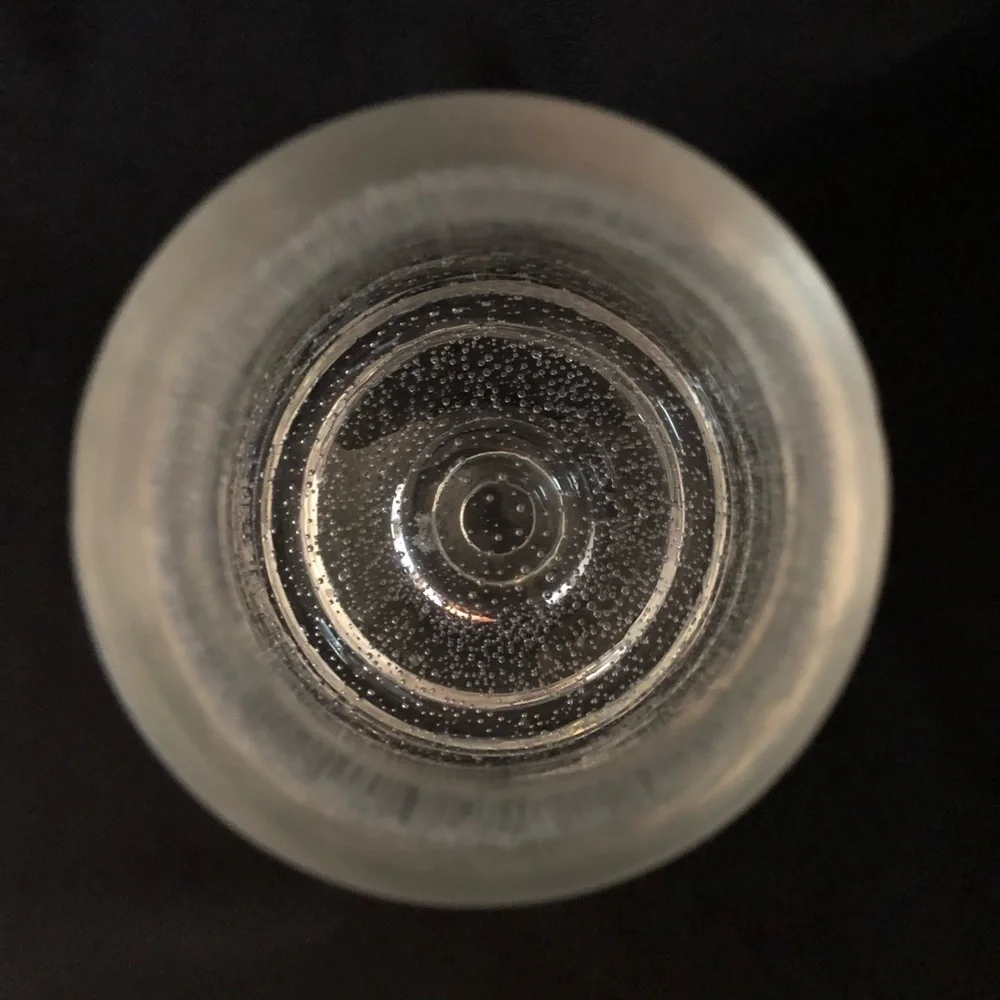 Crystal Hand Blown & Shaped Vase Clear Bubbles Made in Poland